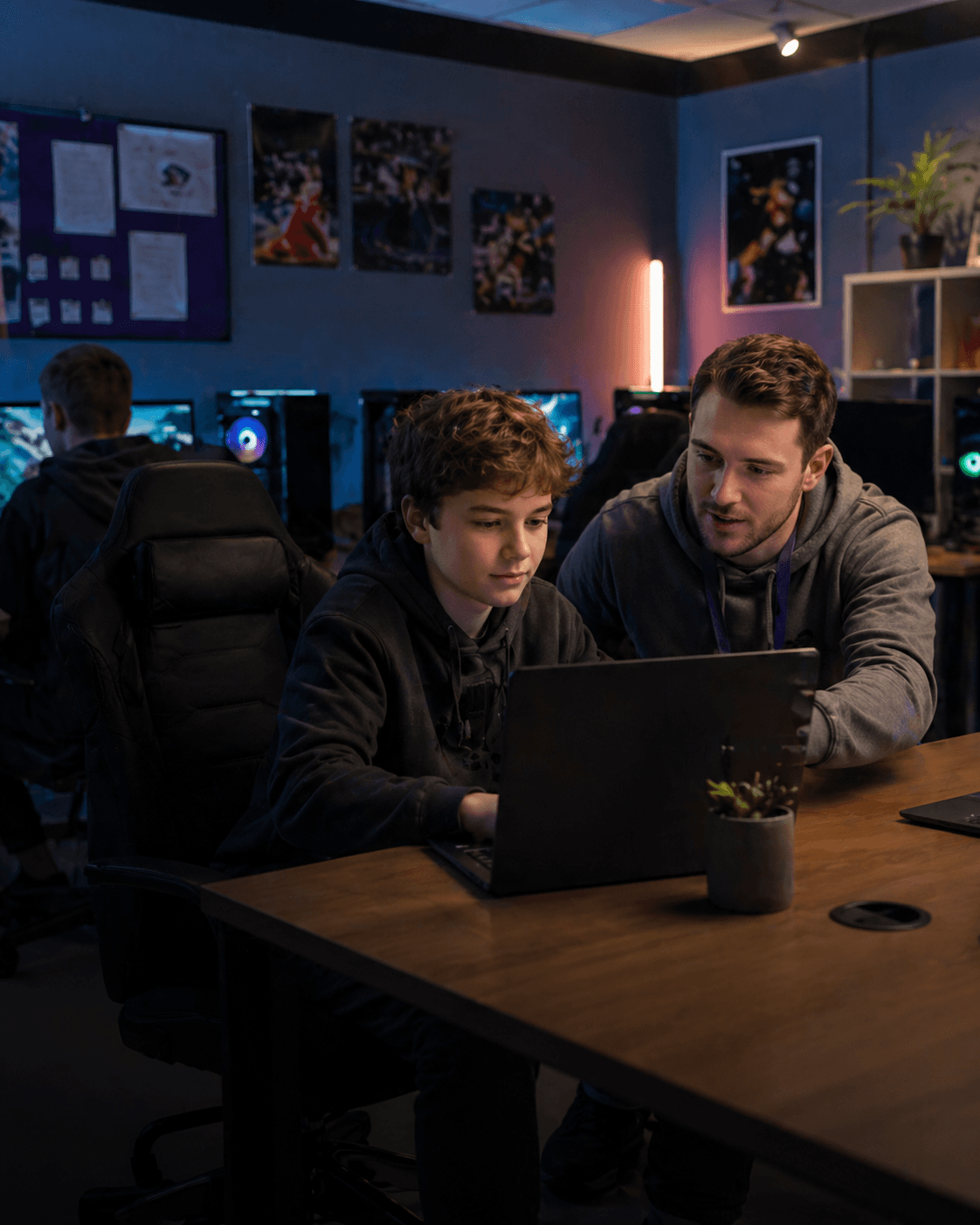 Mentor and student working together at Player Ready