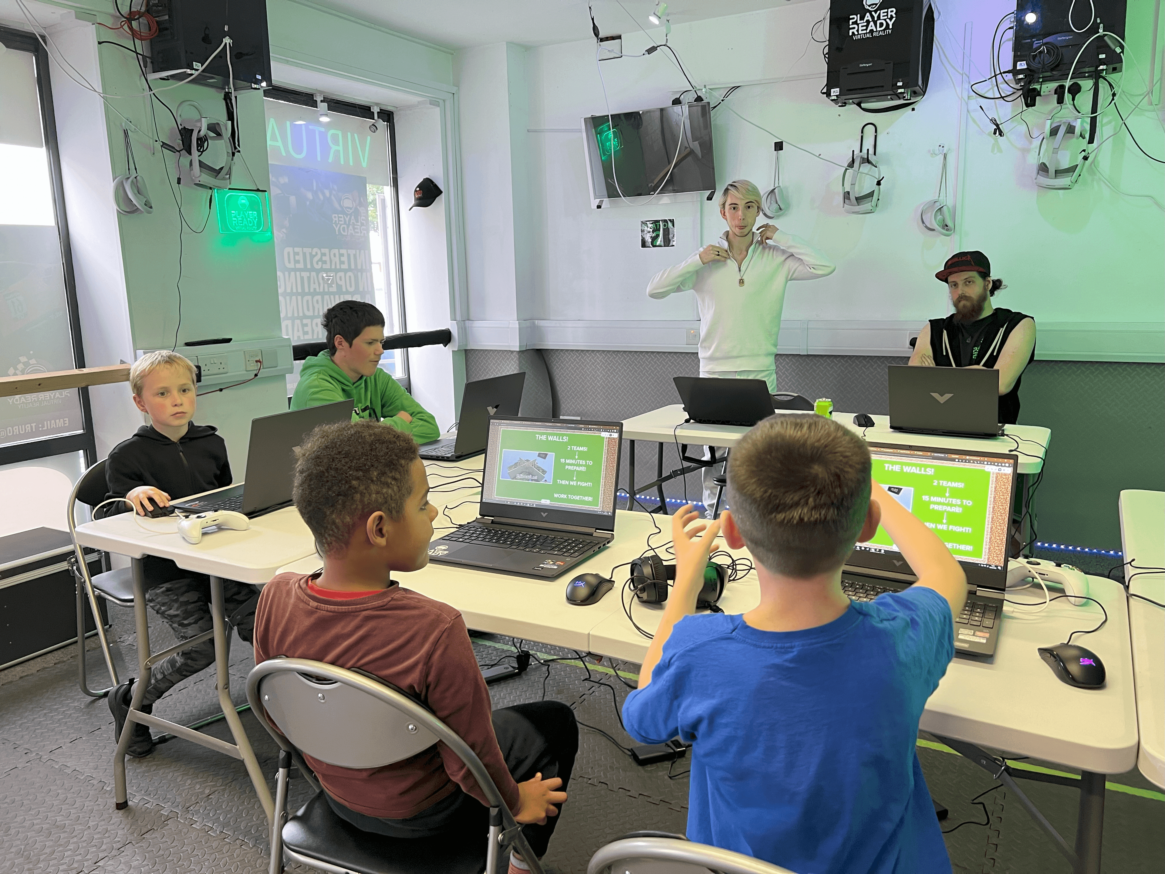 First ever Player Ready coding club in Truro with Kalvin and Sam, November 2023