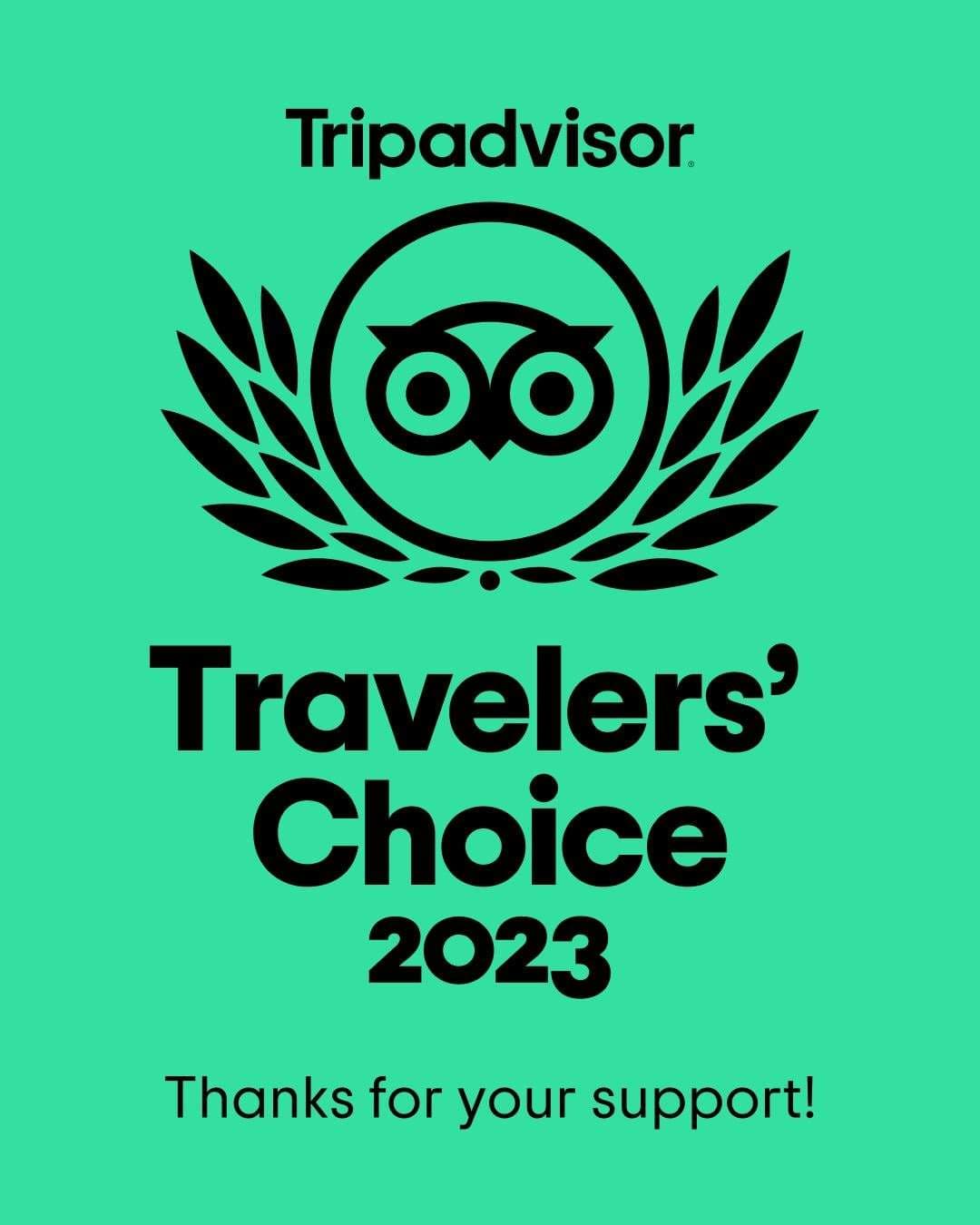 TripAdvisor Travellers' Choice 2023